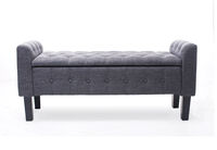 REIGN - Grey Upholstered Storage Bench REIGN