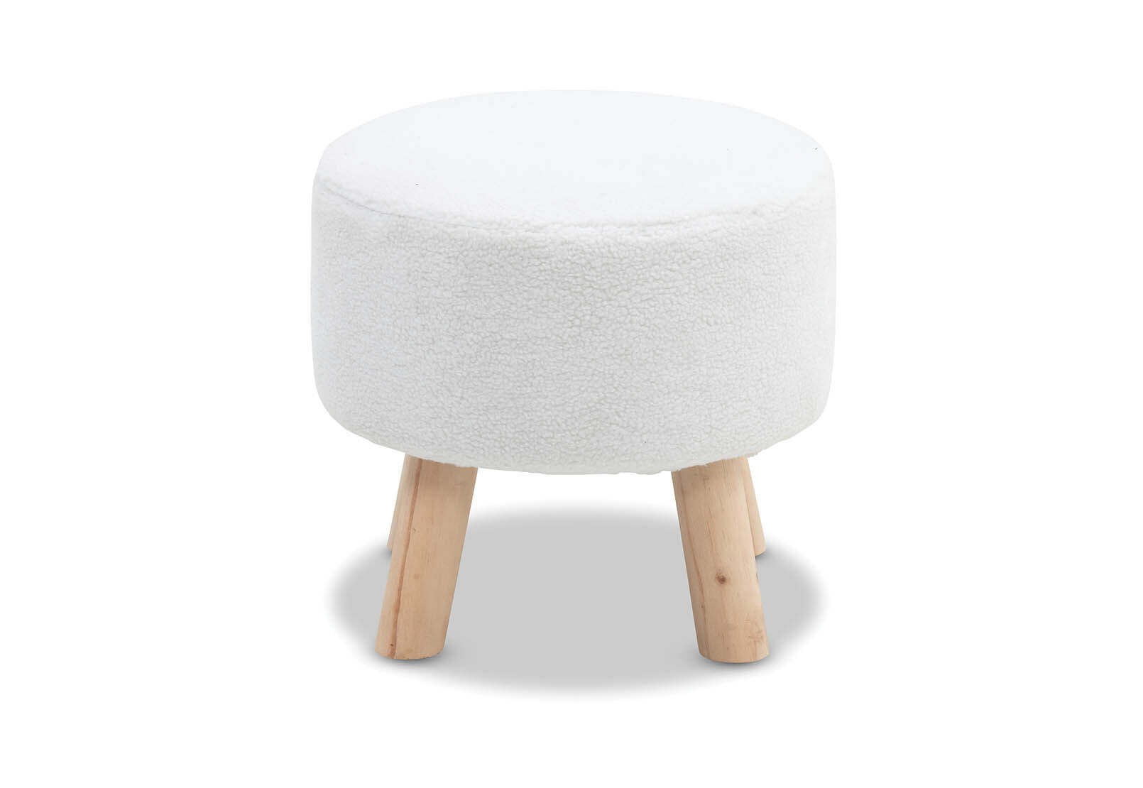 WHITE SHERPA YOSHI Fabric Stool Amart Furniture
