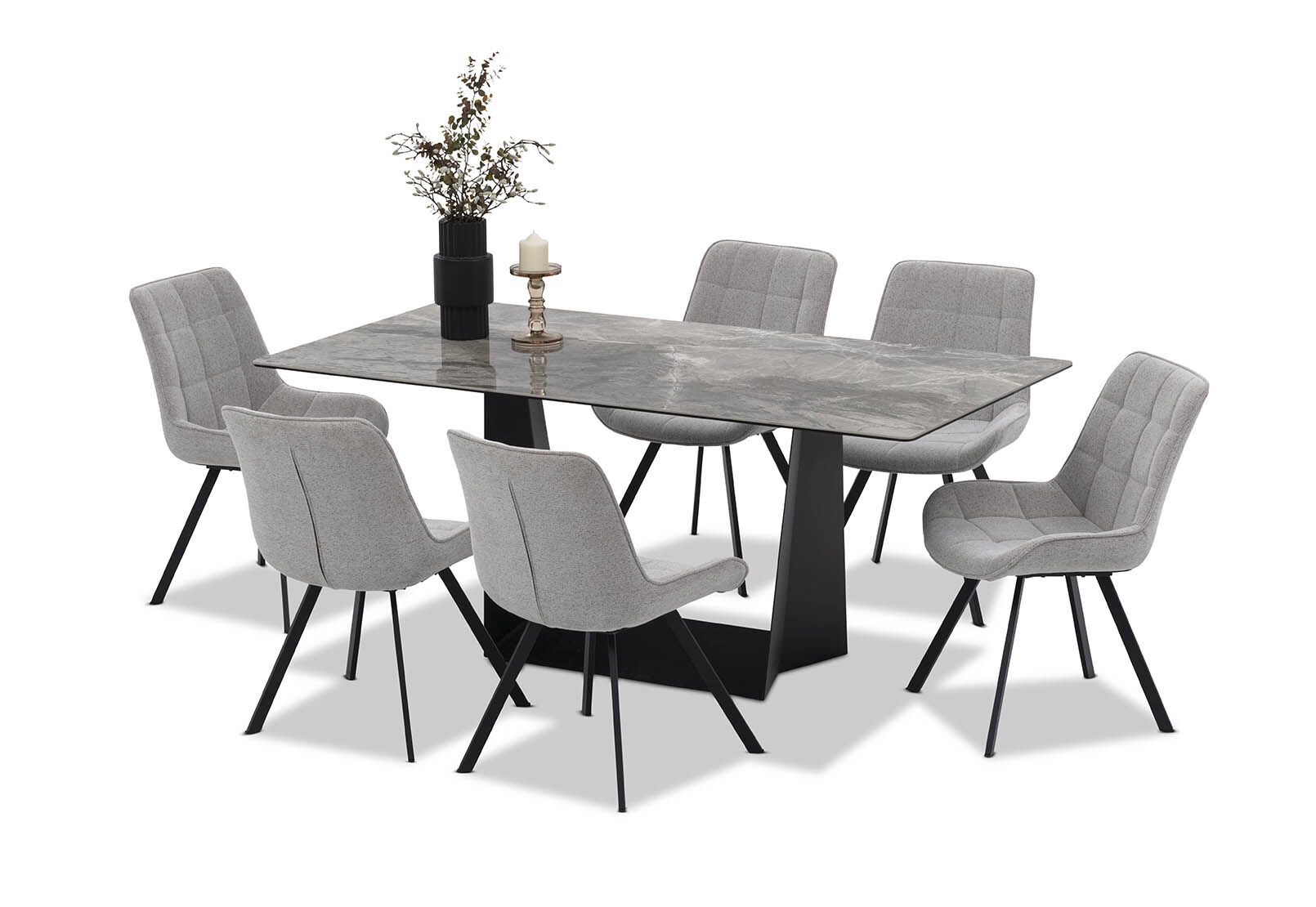 MILAS - 7 Piece Dining Suite with Arabella Dining Chairs MILAS