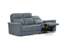 SERGIO LEATHER - 3 Seater with 2 Inbuilt Electric Recliners SERGIO LEATHER