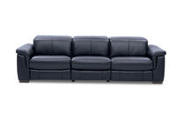 LUCIANO - Leather 3.5 Seater Sofa with 2 Electric Recliners LUCIANO