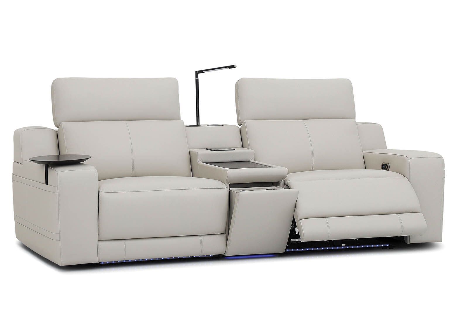 CASSIUS MK2 LEATHER - 2 Seater with Console and 2 Inbuilt Electric Recliners CASSIUS MK2 LEATHER
