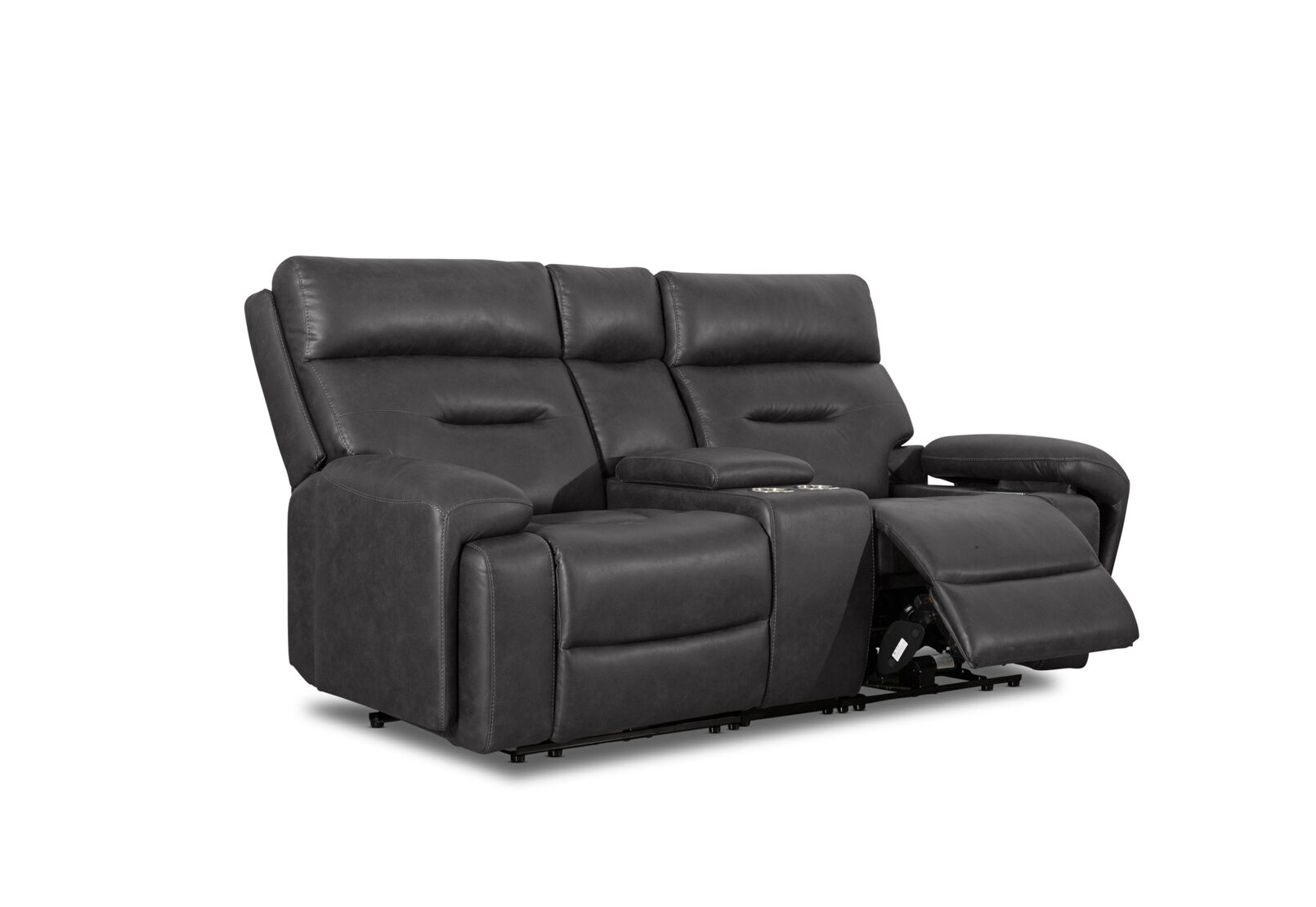 HOLLYWOOD FABRIC - Media 2 Seater with Electric Recliners & Console HOLLYWOOD FABRIC