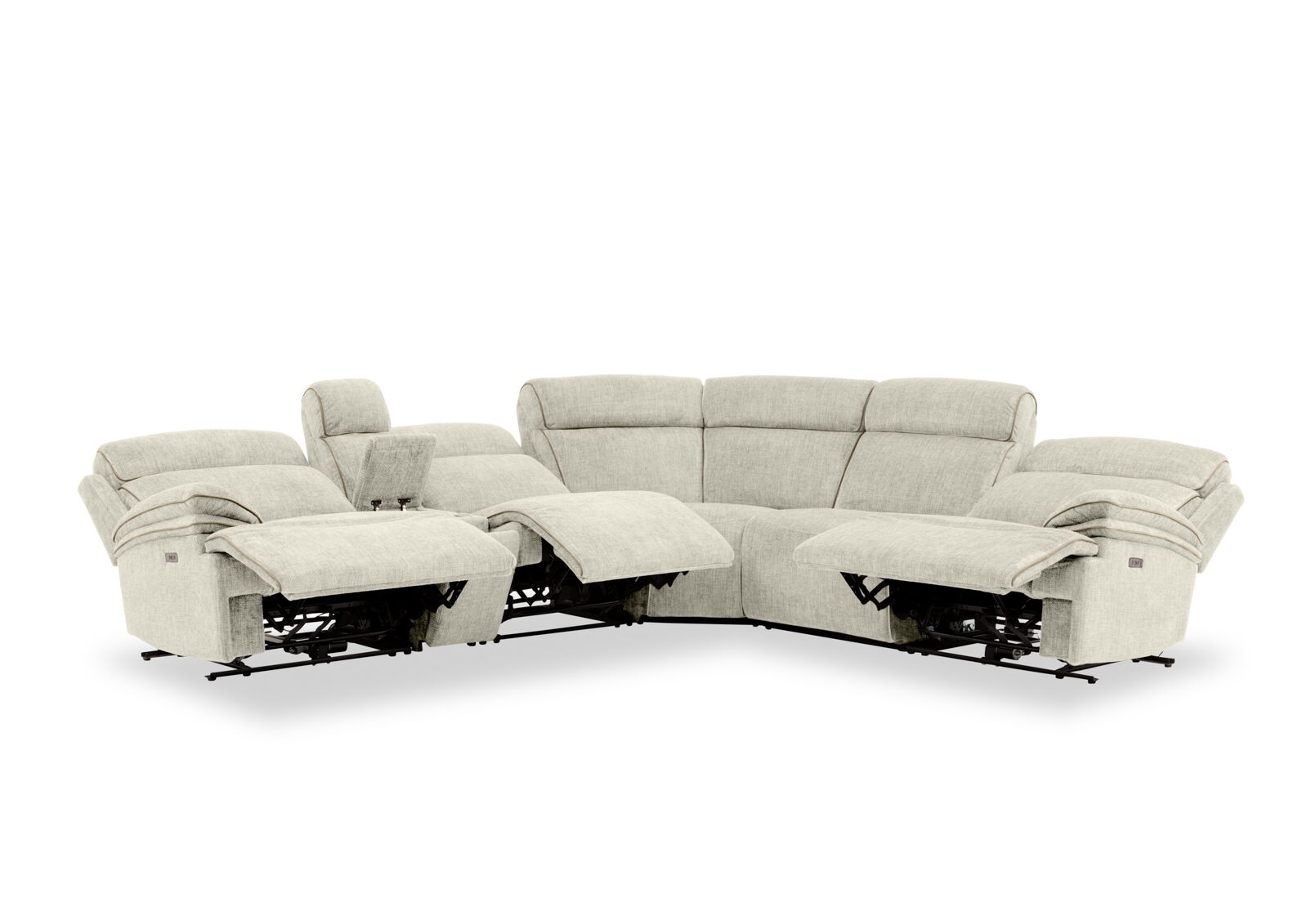 SEYMOUR FABRIC - 5 Seater Corner Lounge with LHF Console SEYMOUR FABRIC