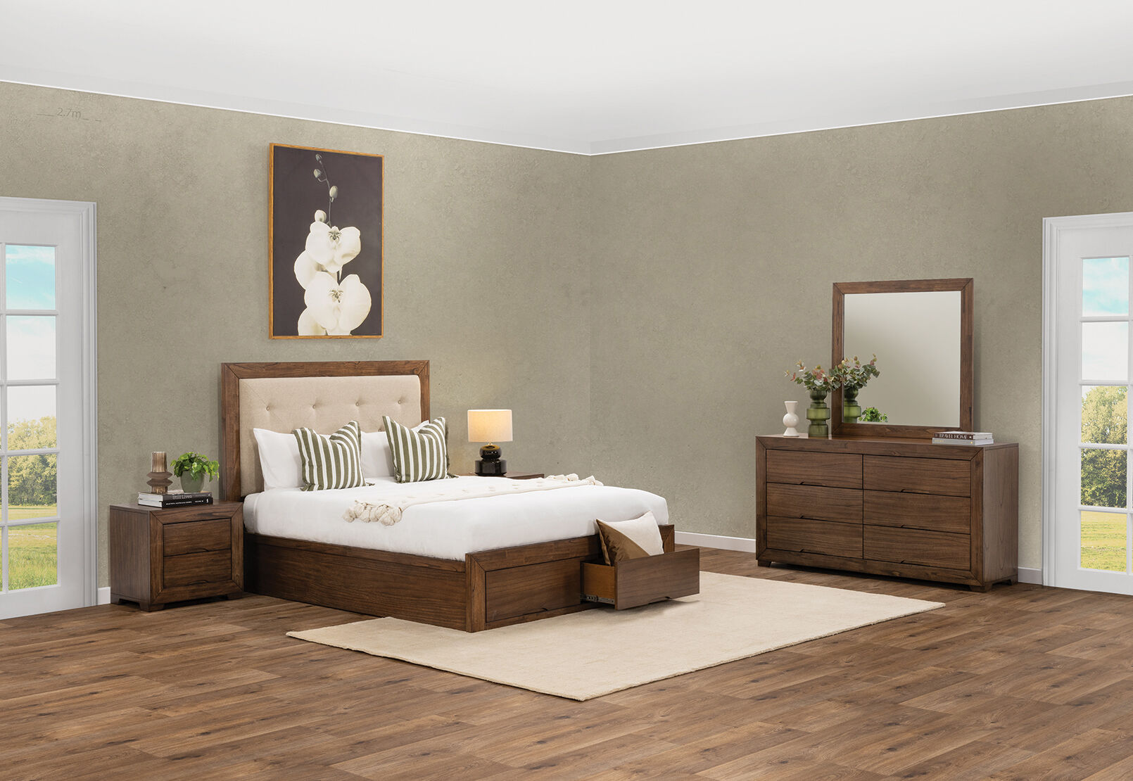 BOGOTA - 4 Piece King Bed Dresser Chest Suite BOGOTA
