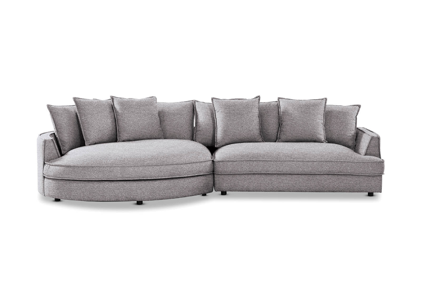 Curved outlet chaise sectional