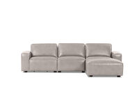 BARTELLE LEATHER - 3.5 Seater Sofa with Ottoman. BARTELLE LEATHER