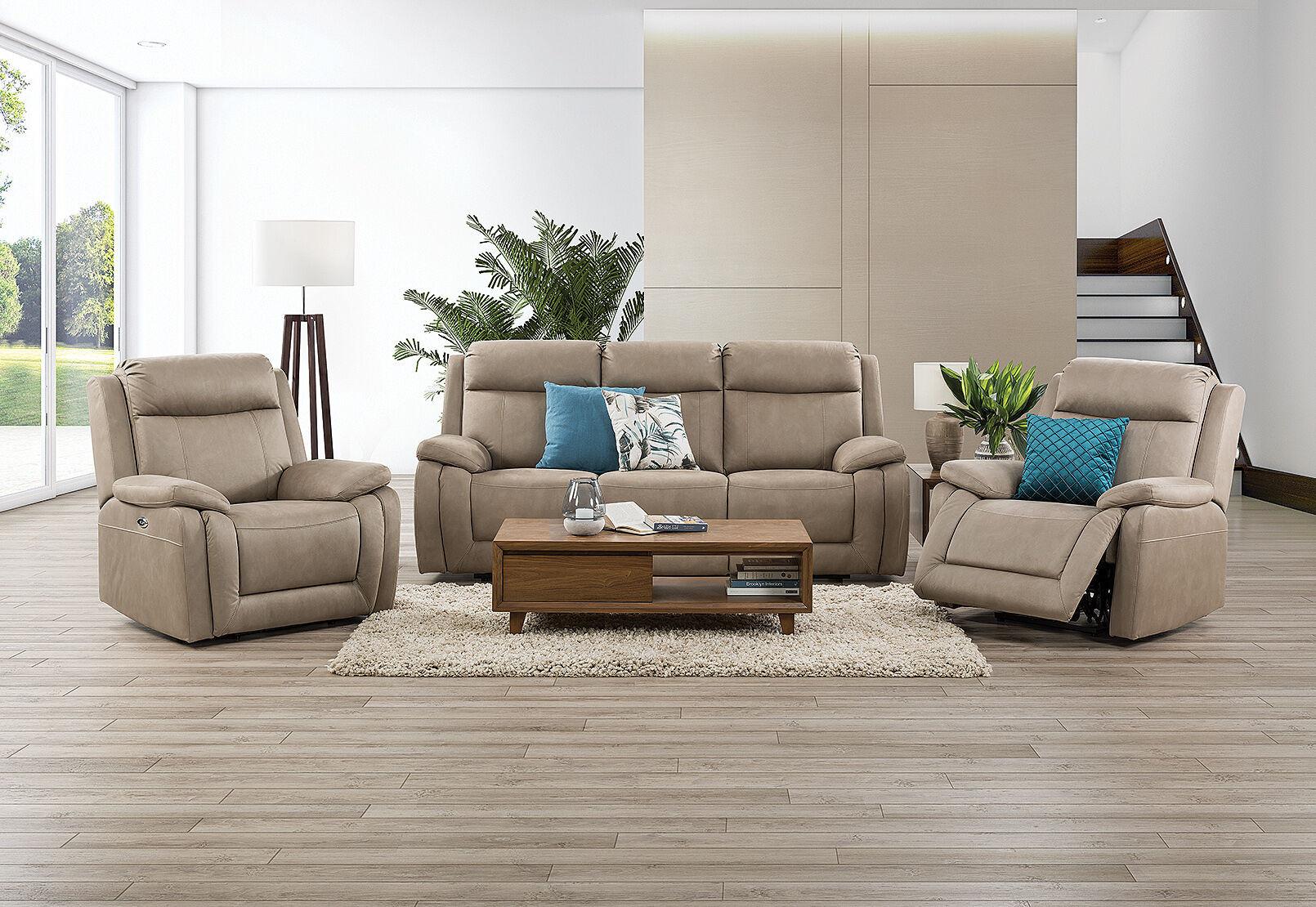 SAN MARCO - Fabric 3 Piece Recliner Suite SAN MARCO