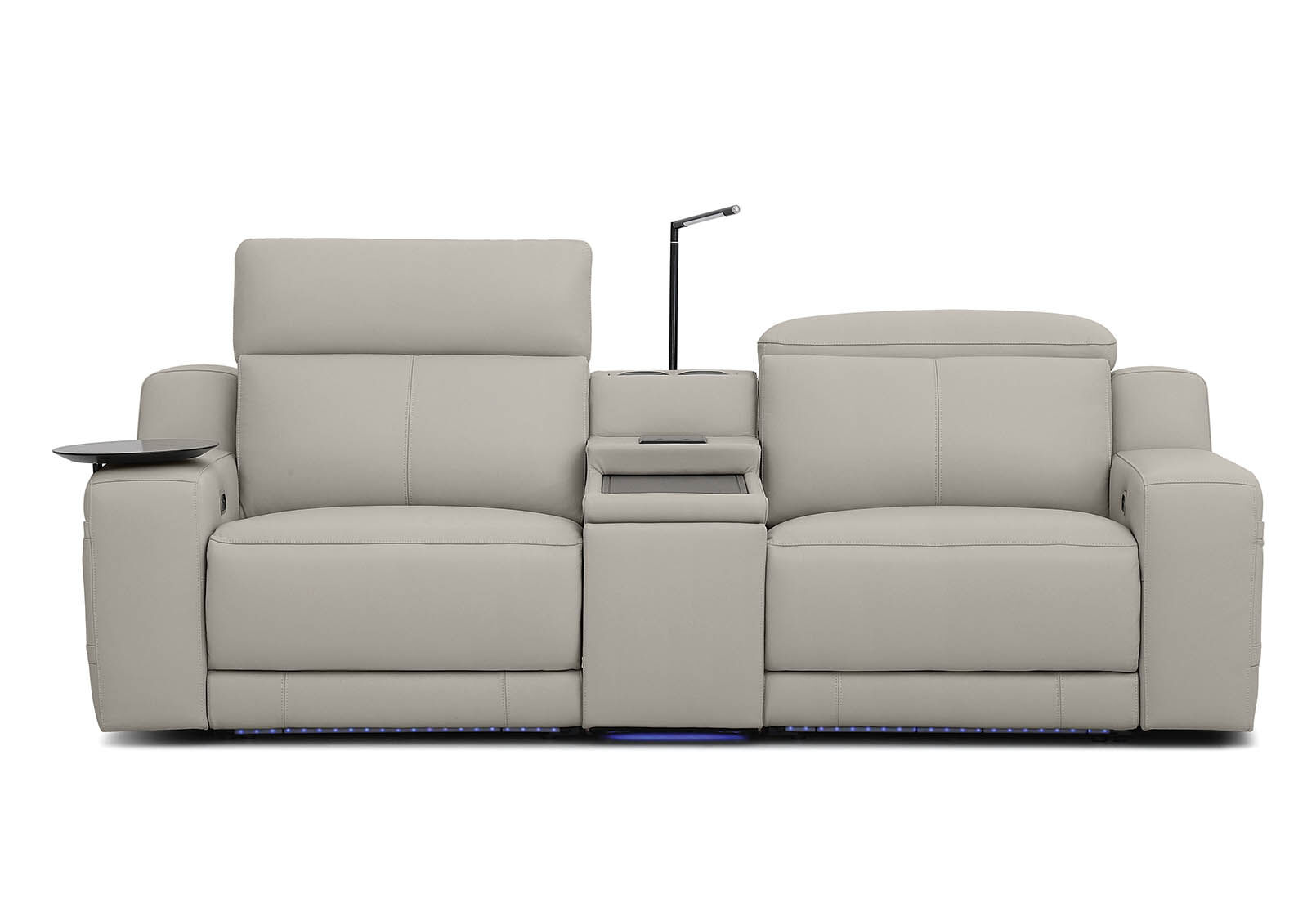 CASSIUS MK2 LEATHER - 2 Seater with Console and 2 Inbuilt Electric Recliners CASSIUS MK2 LEATHER