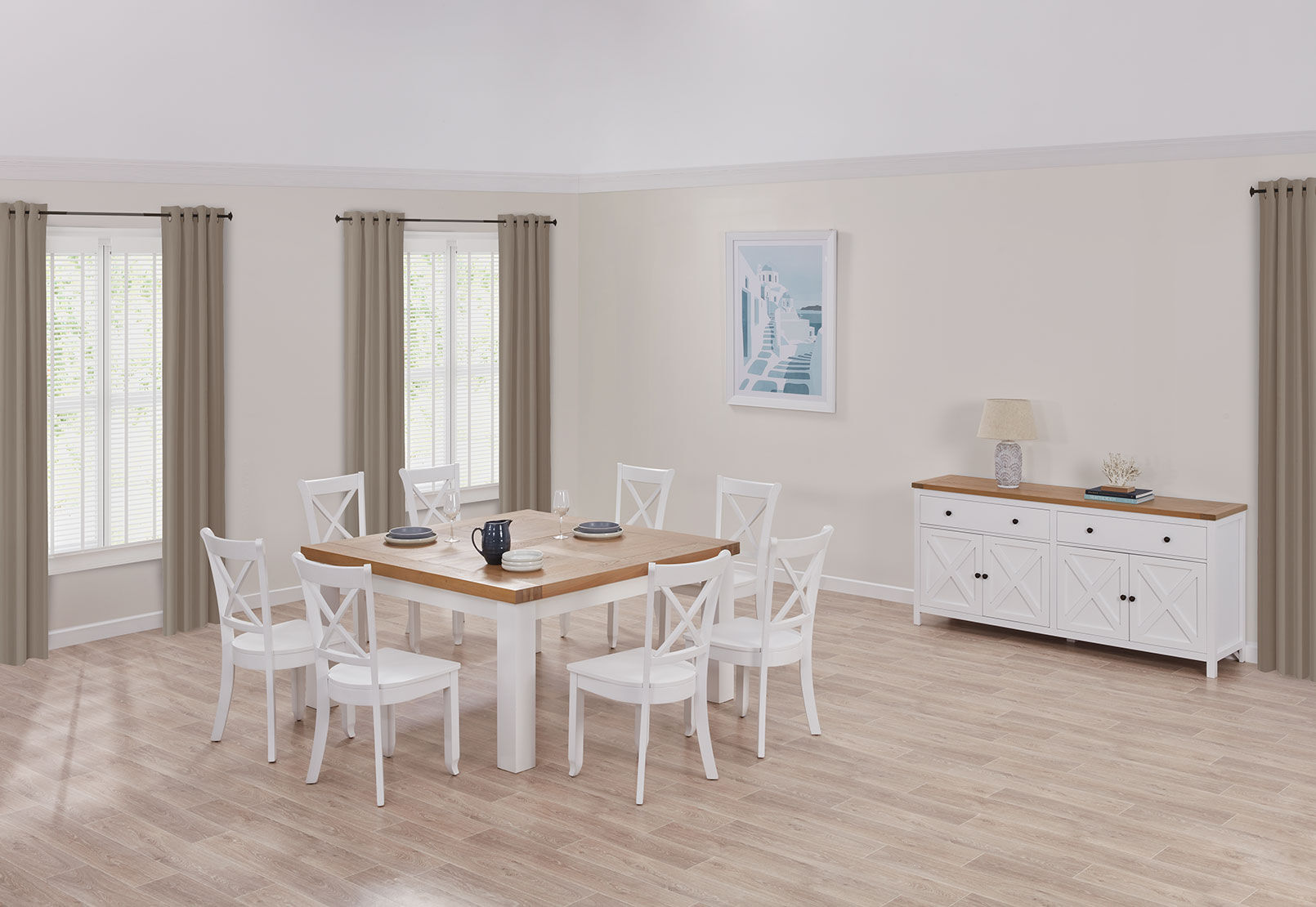 NORMANDY - 9 Piece Dining Suite with Clouds Dining Chairs. NORMANDY