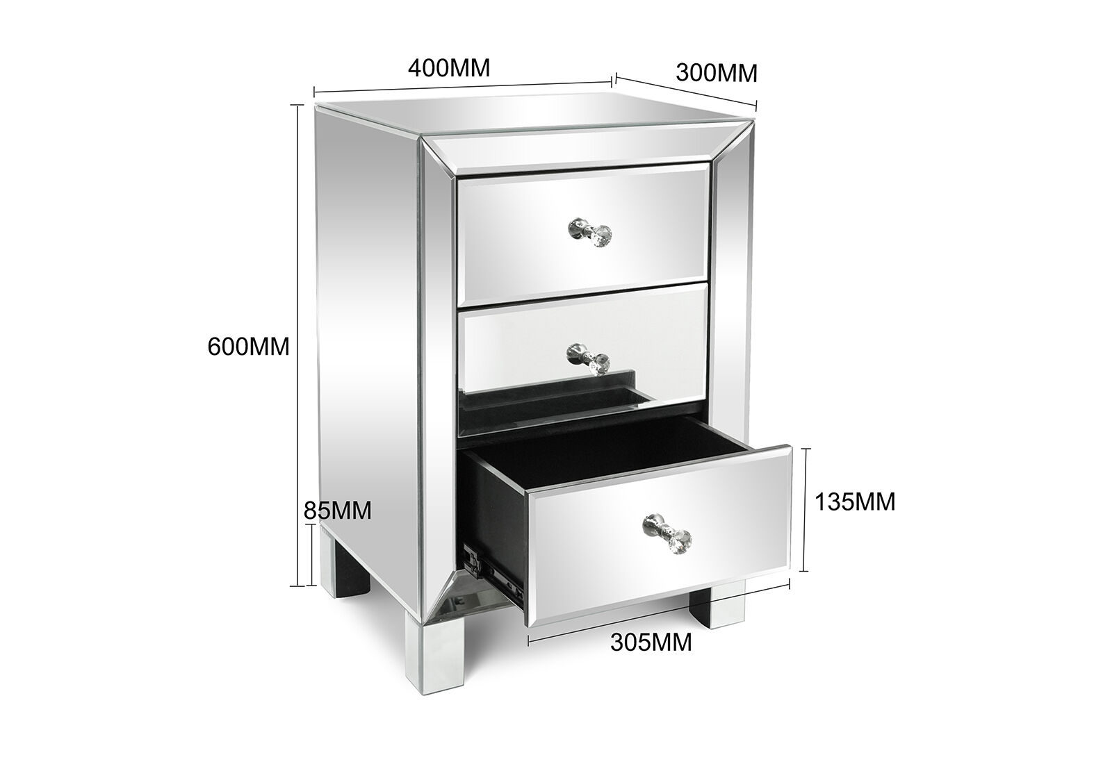 SAN ROQUE - 3 Drawer Bedside SAN ROQUE