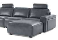 BARTELLE LEATHER - 3.5 Seater Sofa with Ottoman. BARTELLE LEATHER