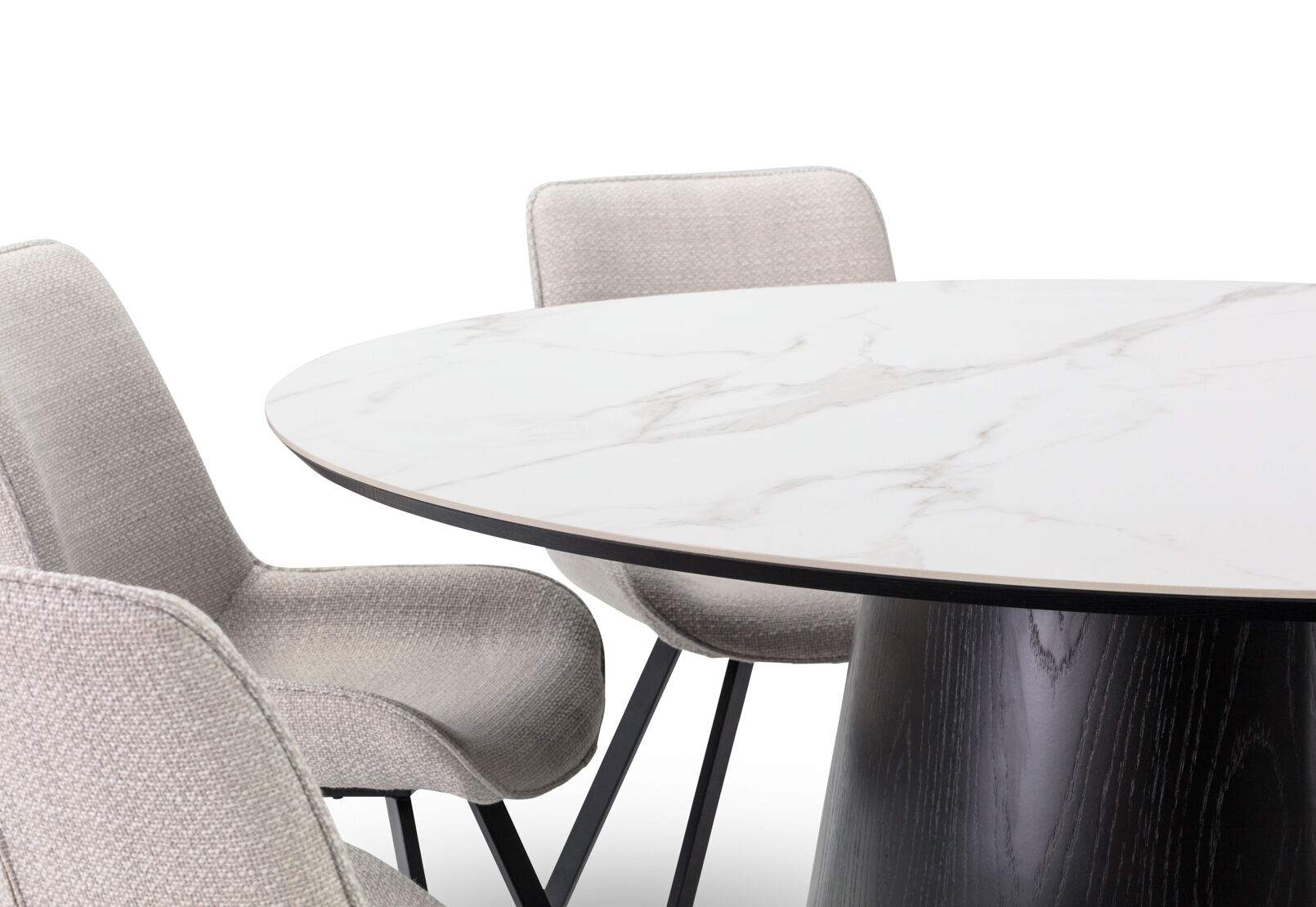 THANOS - 7 Piece Ceramic Dining Suite with Vesta Chairs THANOS