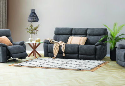 ALFRED - Fabric 3 Seater with 2 Inbuilt Recliners