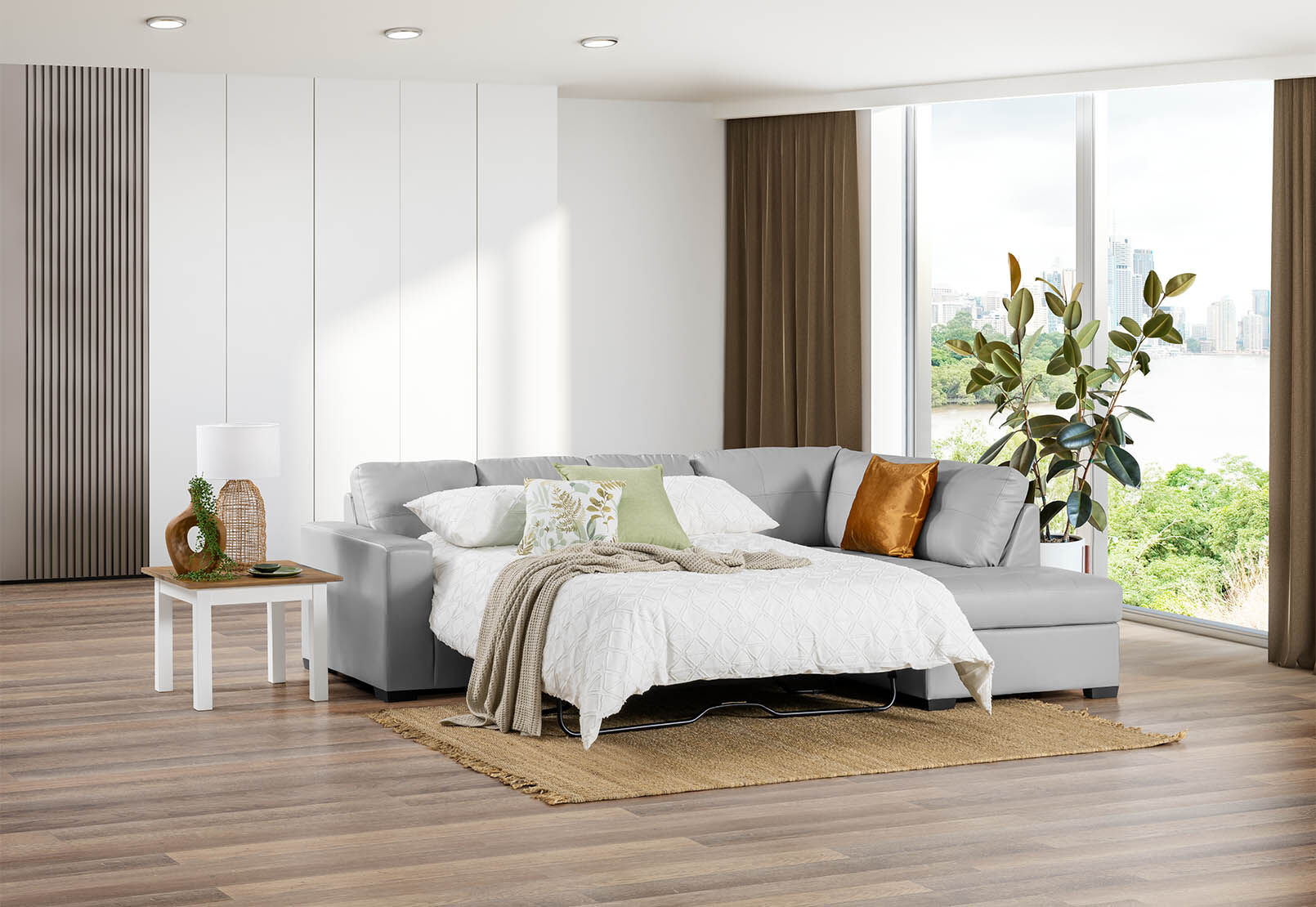 Diamond corner lounge with sofa hot sale bed