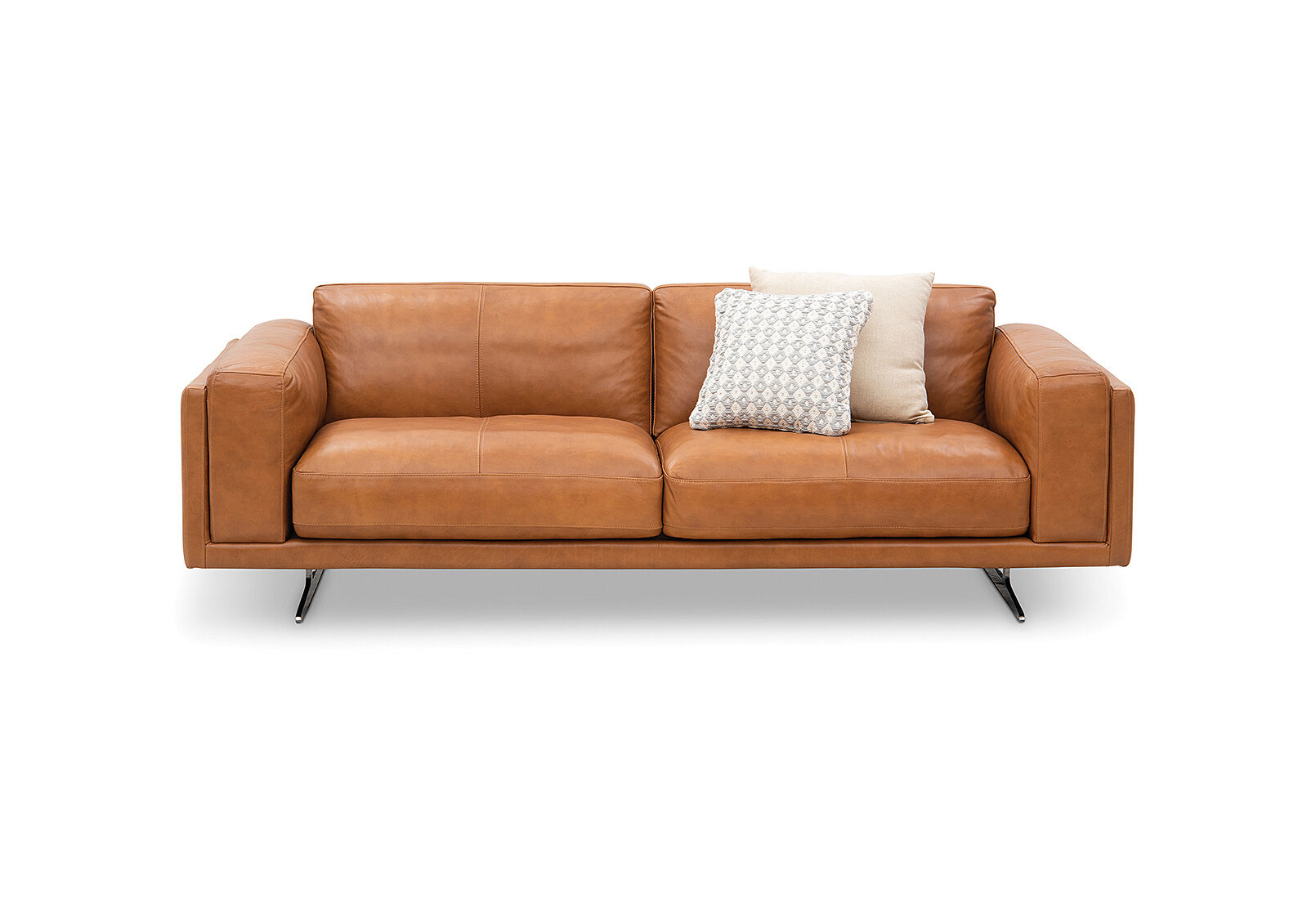 TAN ALESSANDRA Leather 3 Seater Sofa