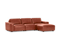 BARTELLE LEATHER - 3.5 Seater Sofa with Ottoman. BARTELLE LEATHER