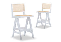 BAYLE - White Set of 2 Stools BAYLE