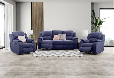 SALOON - Fabric 3 Piece Recliner Suite with 3 Seater