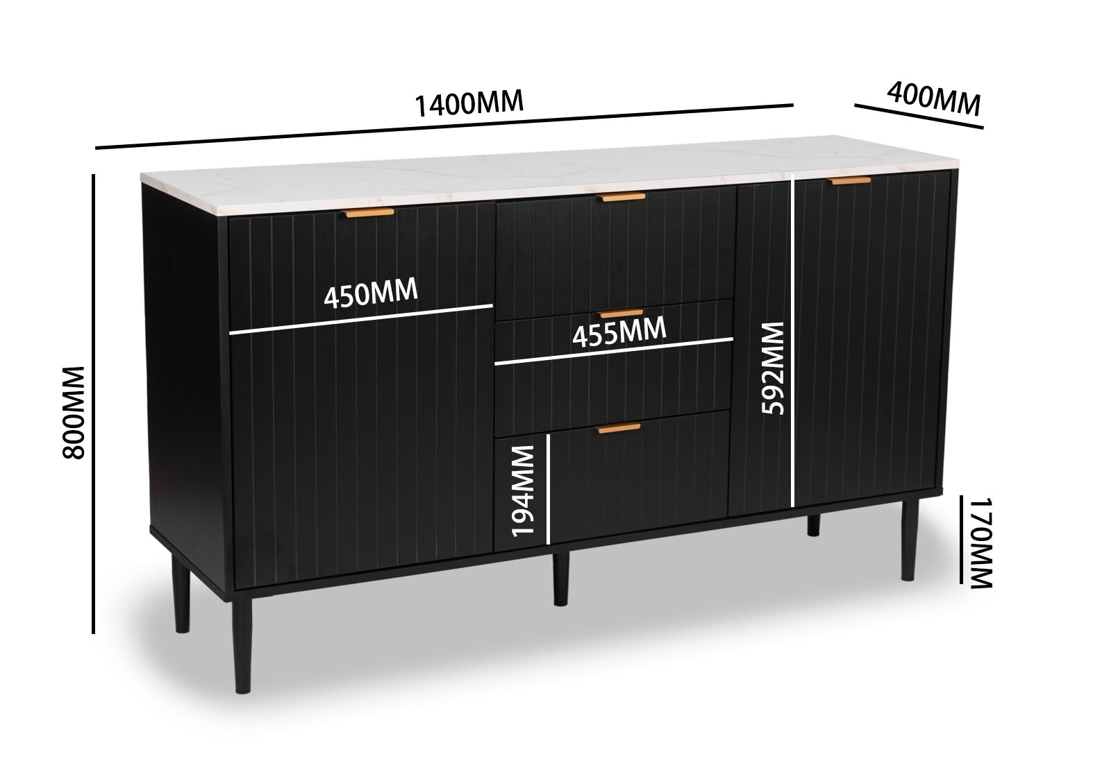 SHAW - 2 Door 3 Drawer Buffet SHAW