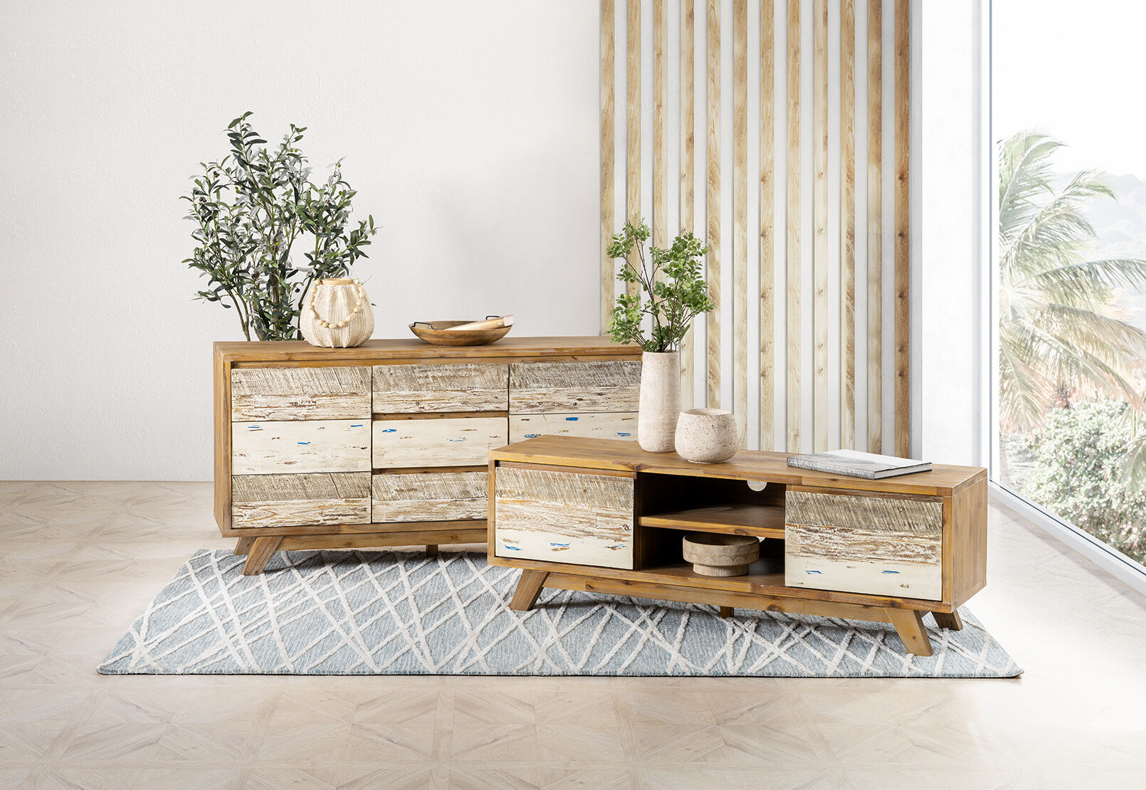 PEWTER BOATWOOD Buffet Amart Furniture