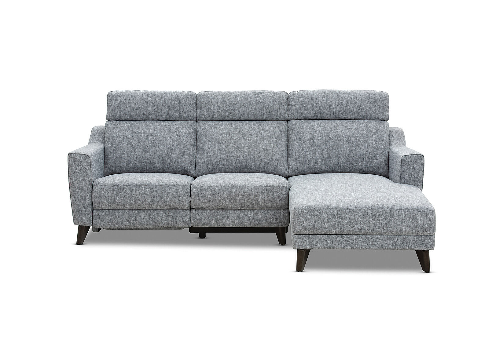 DELUCA - Fabric 3.5 Seater RHF Chaise with Inbuilt Electric Recliner DELUCA