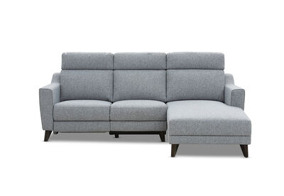 DELUCA - Fabric 3.5 Seater RHF Chaise with Inbuilt Electric Recliner