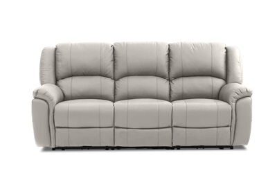 GEOFFREY - Leather 3 Seat Sofa with 2 inbuilt Manual Recliners