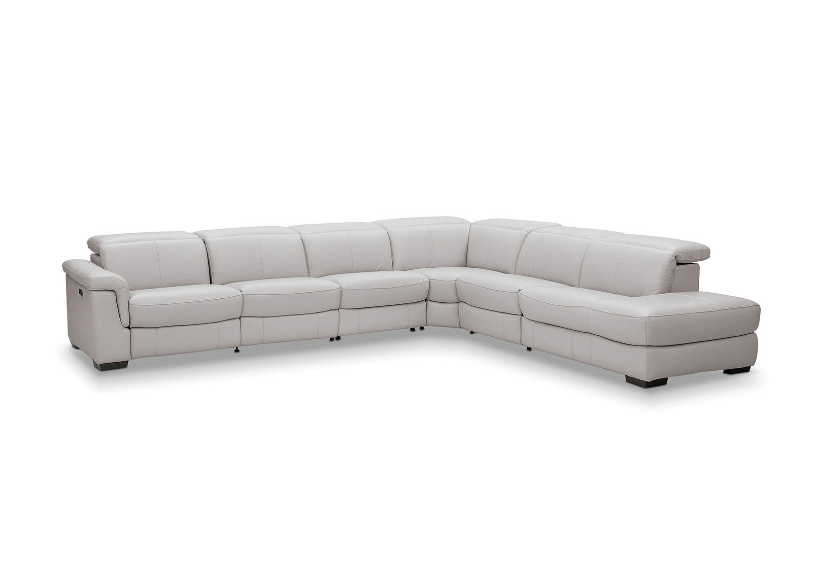LUCIANO - Leather Corner Lounge with 3 Inbuilt Electric Recliners and Right-Hand Facing Chaise LUCIANO