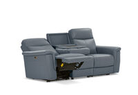 SERGIO LEATHER - 3 Seater with 2 Inbuilt Electric Recliners SERGIO LEATHER