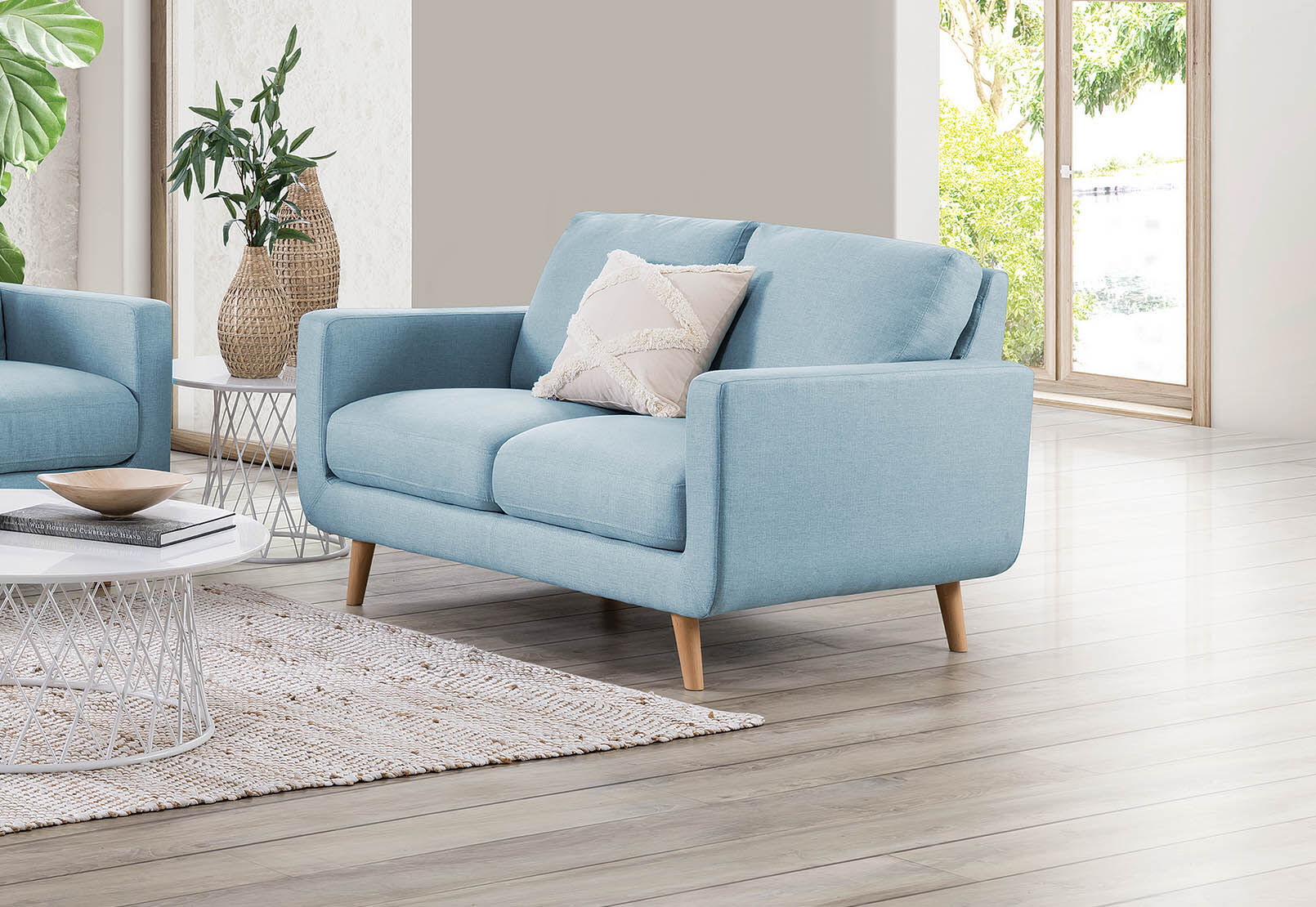 BLUE PHOEBE Fabric 2 Seater Sofa Amart Furniture