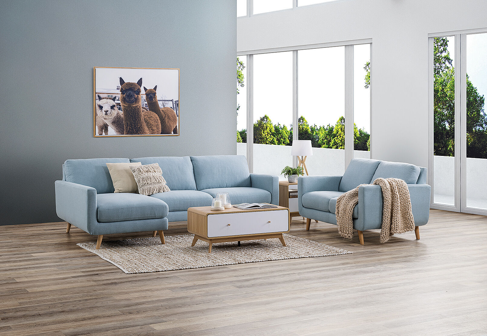 Amart lounge shop with chaise