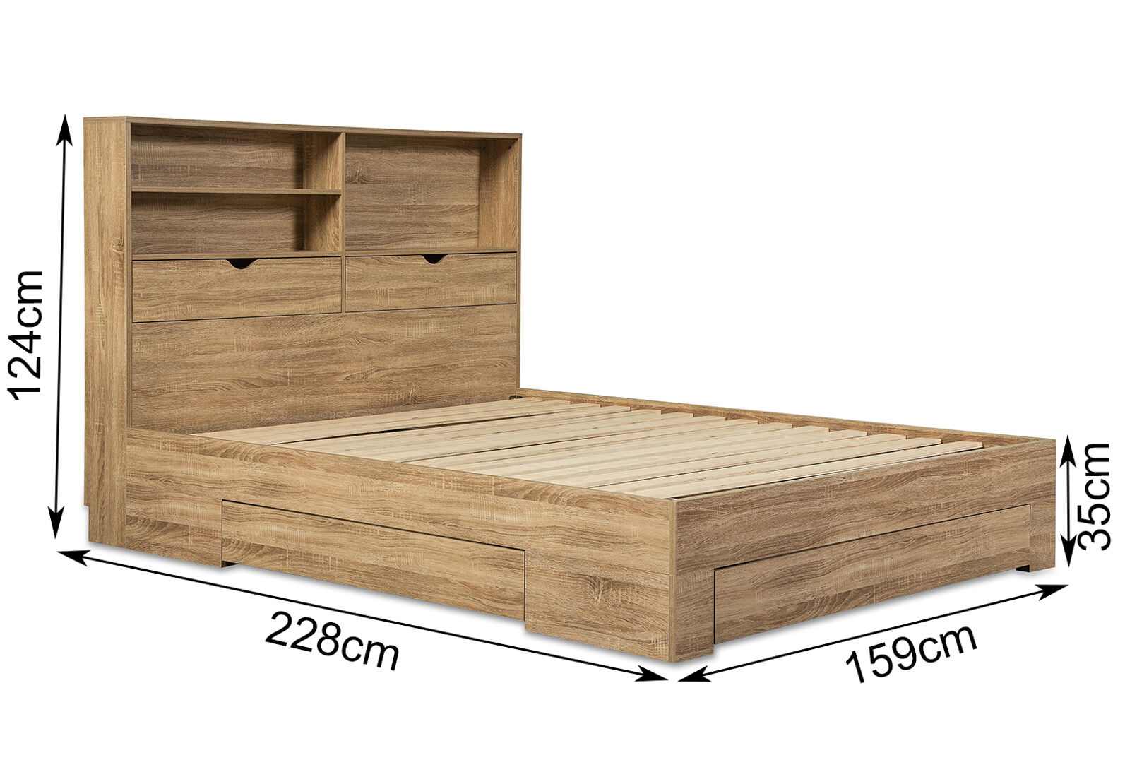NIVA - Queen Bed with Drawers NIVA