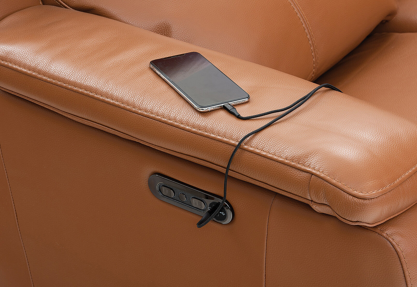 CAPELLO - Leather 2 Seater Sofa with 2 Inbuilt Electric Recliners CAPELLO