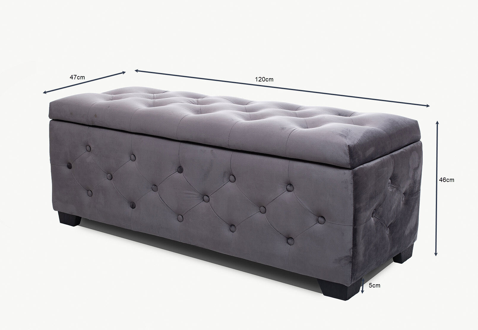 Dark grey top storage bench