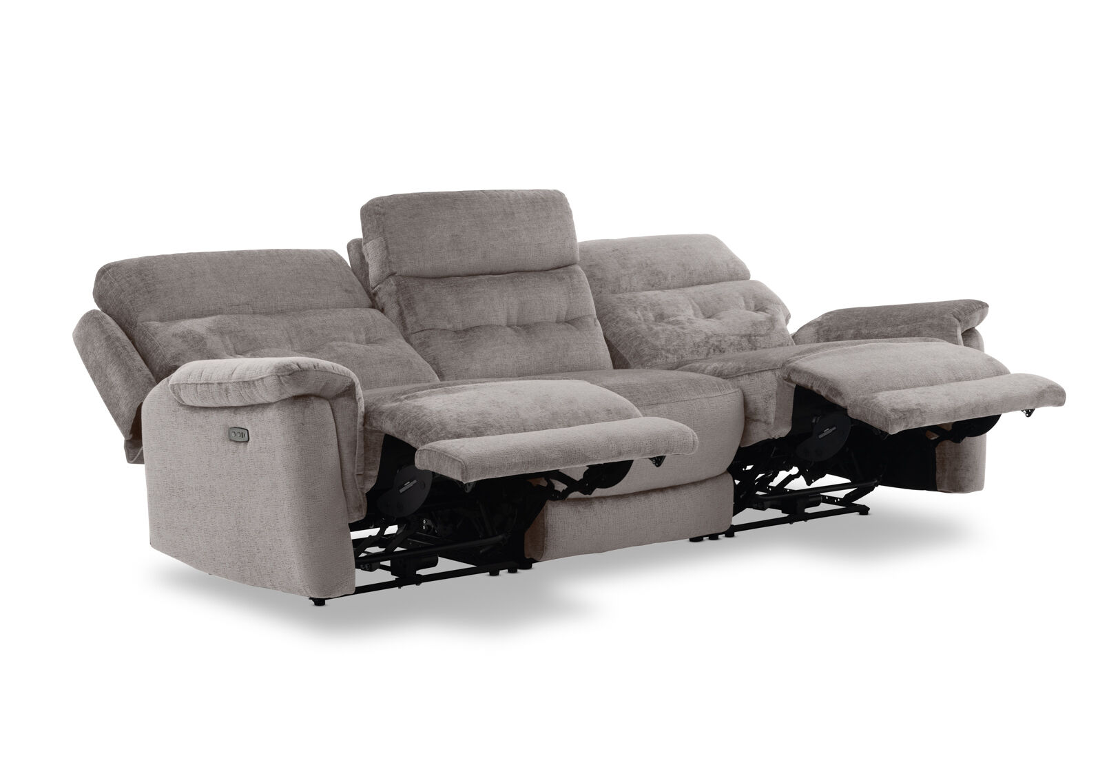 OBERTO FABRIC - 3 Seater with 2 inbuilt Electric Recliners OBERTO FABRIC