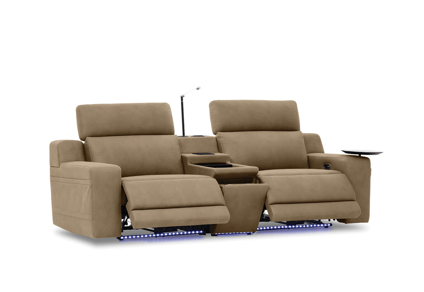 2 seater electric recliner shop sofa with console