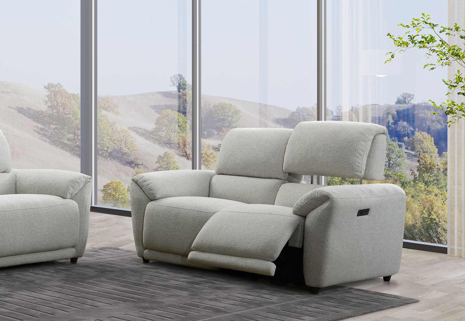 KYLON FABRIC - 2 Seater Electric Recliners KYLON FABRIC
