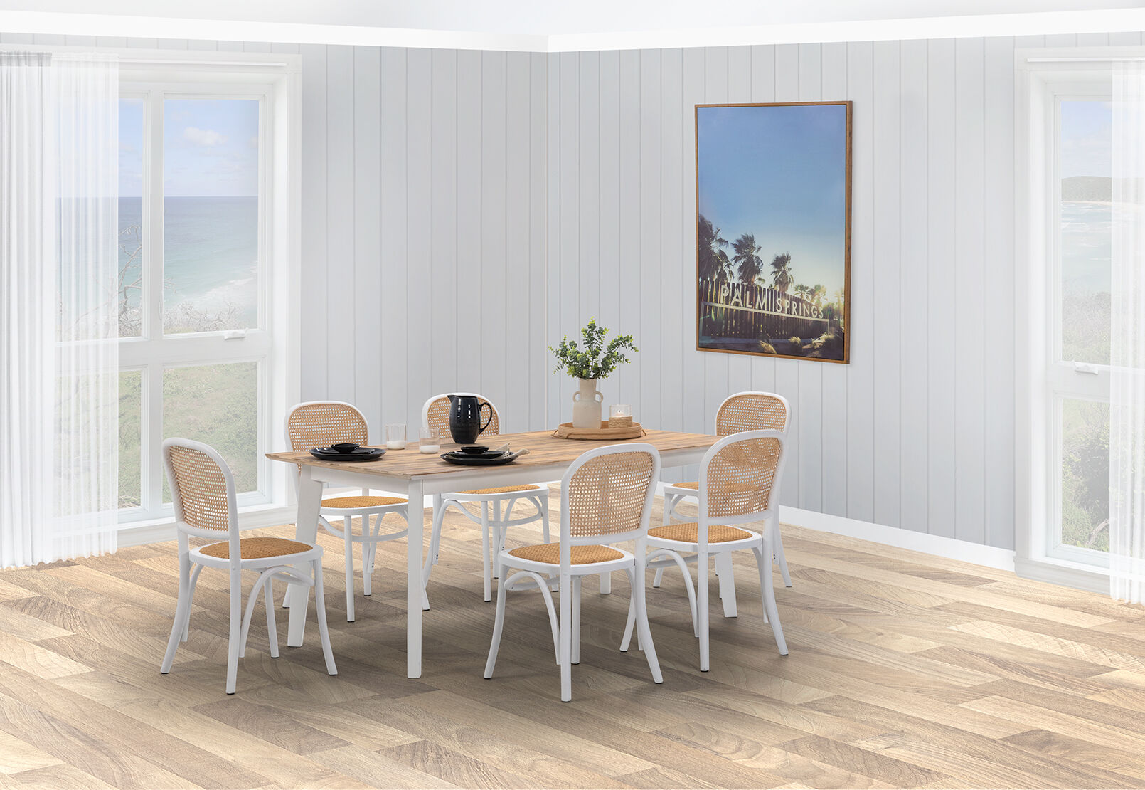 TULUM - 7 Piece Dining Suite with Toulouse Dining Chairs. TULUM