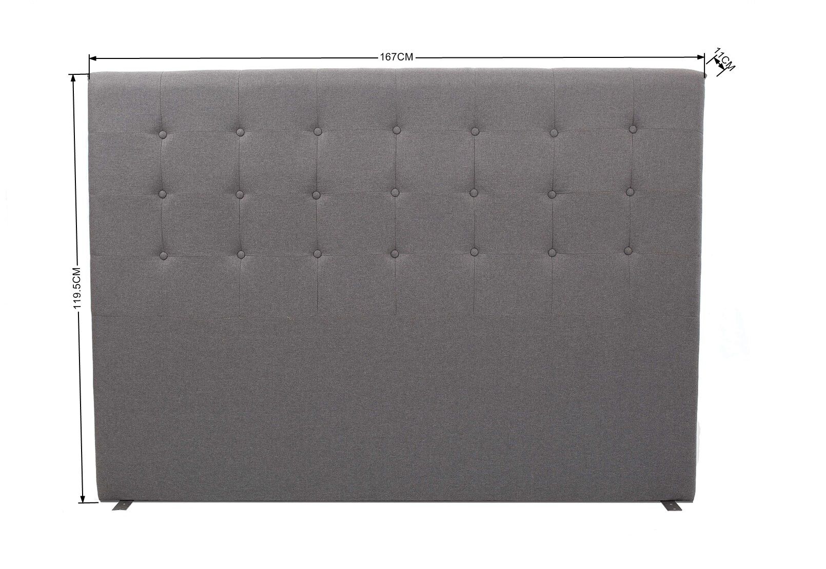BENTON - Dark Grey Queen Headboard BENTON