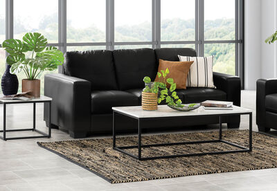 DIAMOND - Leather-Look 3 Seater Sofa