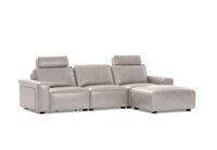 BARTELLE LEATHER - 3.5 Seater Sofa with Ottoman. BARTELLE LEATHER