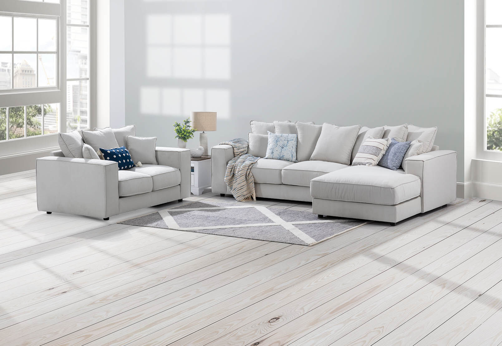 AIMEE - Fabric 3 Seat RHF Chaise AIMEE