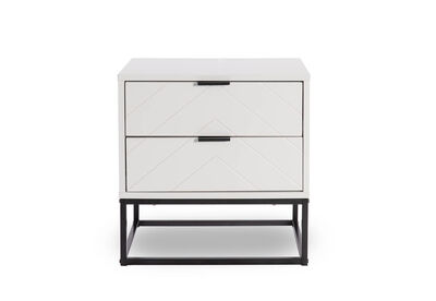 HARDING - White 2 Drawer Bedside