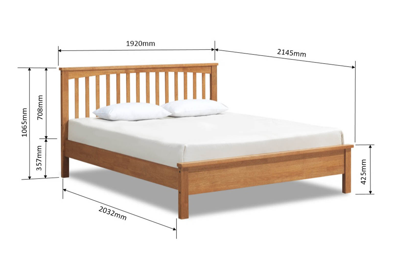 OAK Oakham Oak Coloured King Bed Amart Furniture