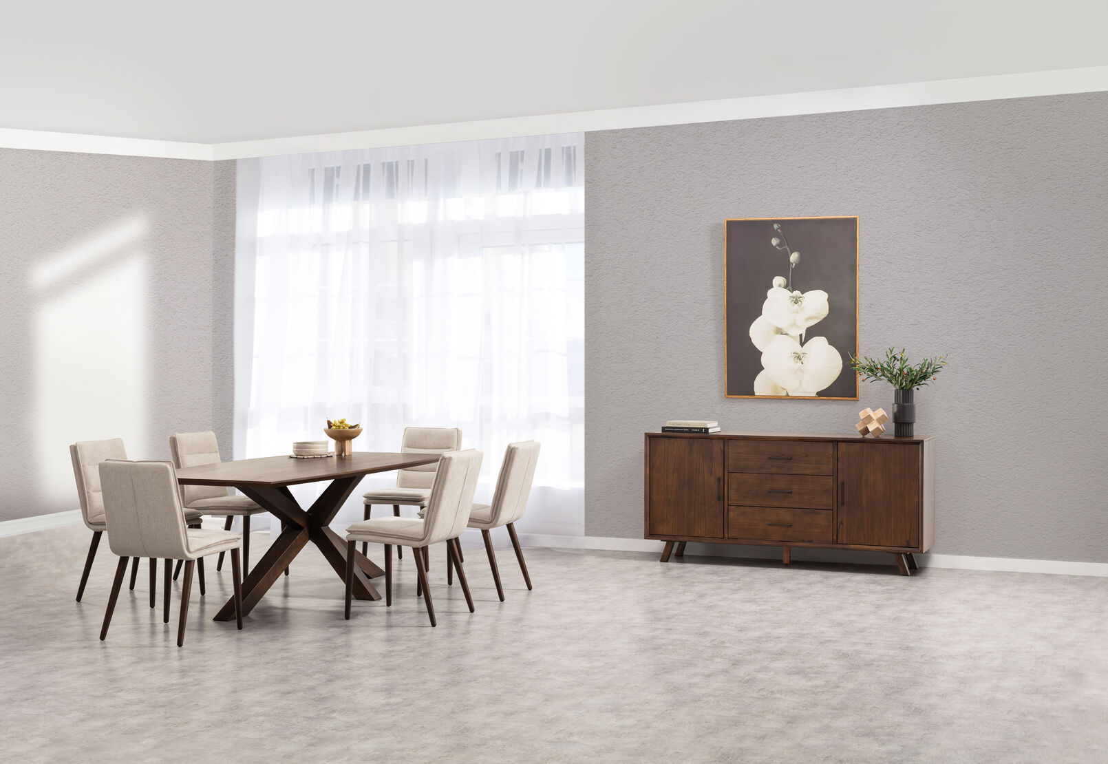 AUGUSTUS - 7 Piece Suite with Aslan Dining Chairs AUGUSTUS
