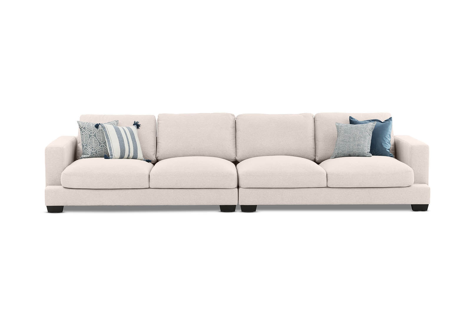 BEIGE ZAHRA Fabric 4 Seat Sofa