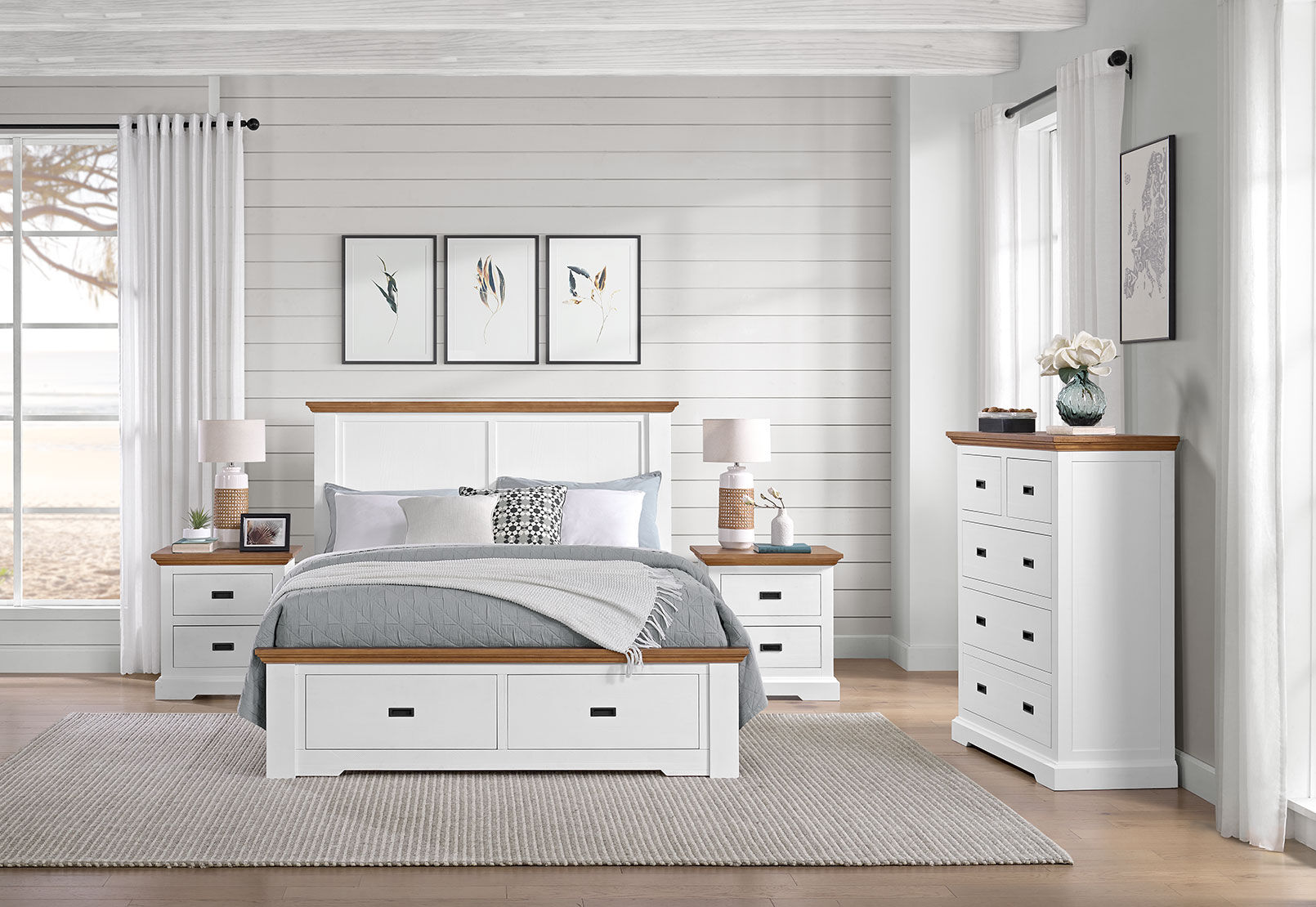 CHARLSBOURG - 4 Piece Queen Bed Tall Chest Suite CHARLSBOURG