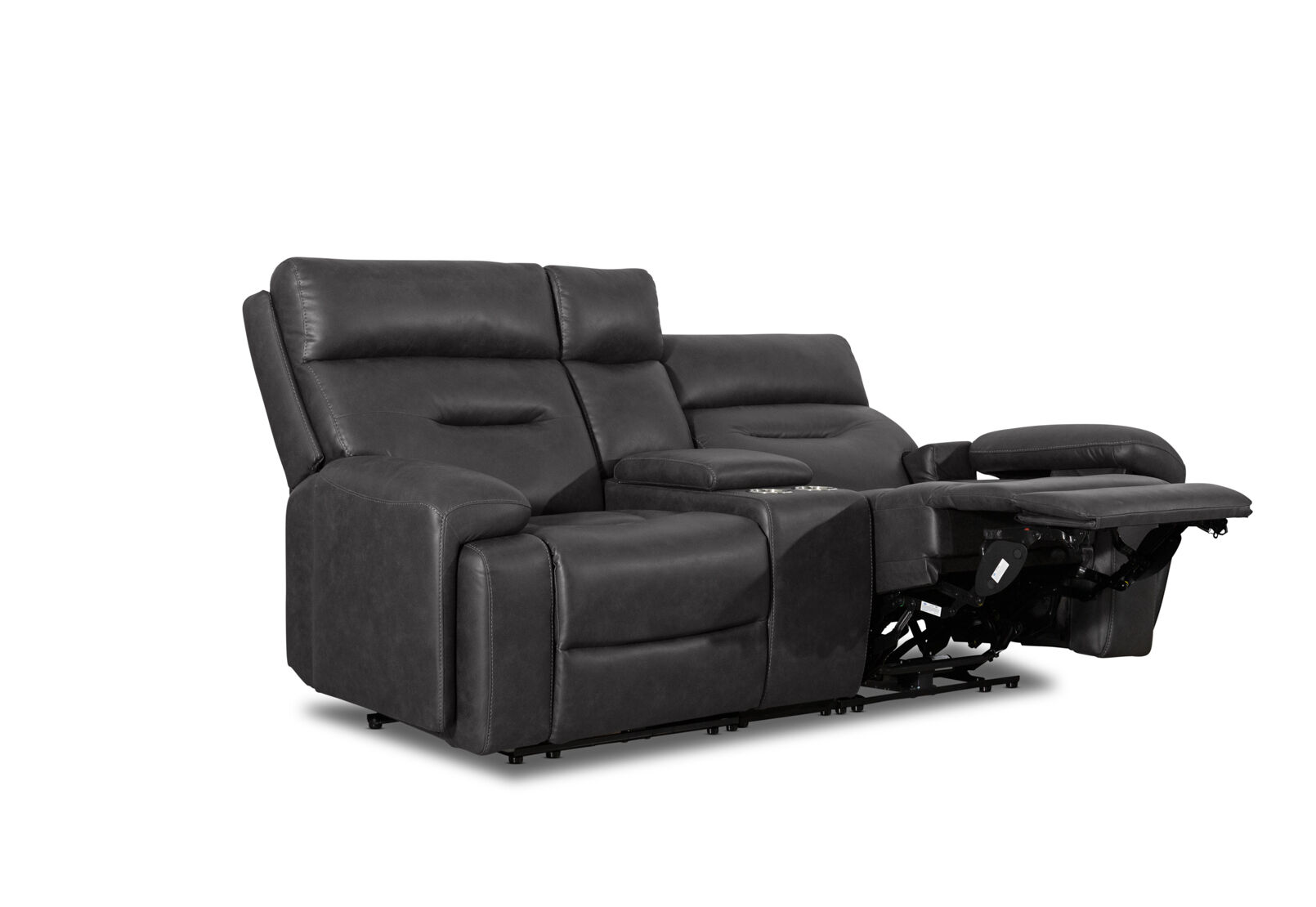HOLLYWOOD FABRIC - Media 2 Seater with Electric Recliners & Console HOLLYWOOD FABRIC
