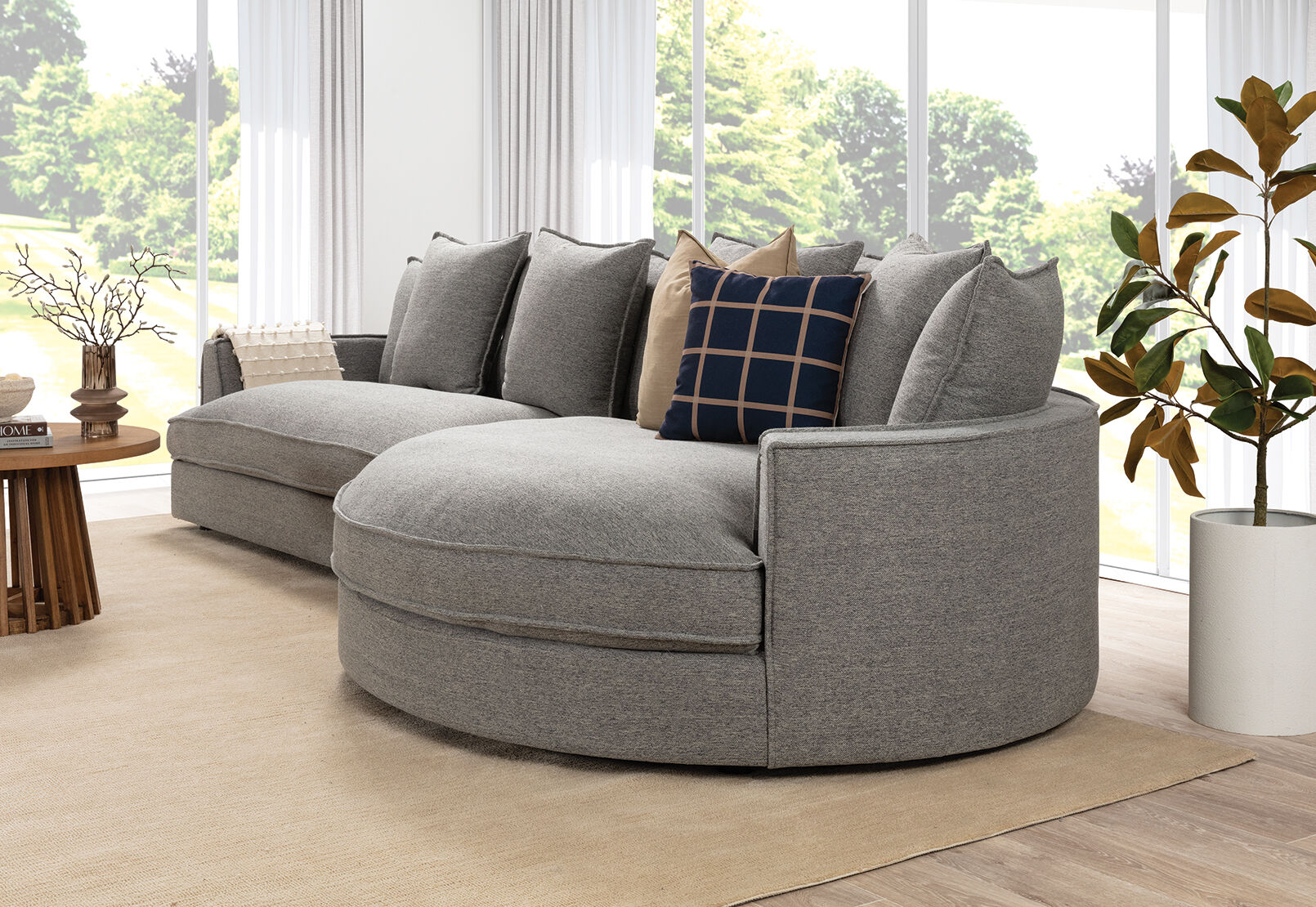 TALA FABRIC - RHF Curved Chaise TALA FABRIC